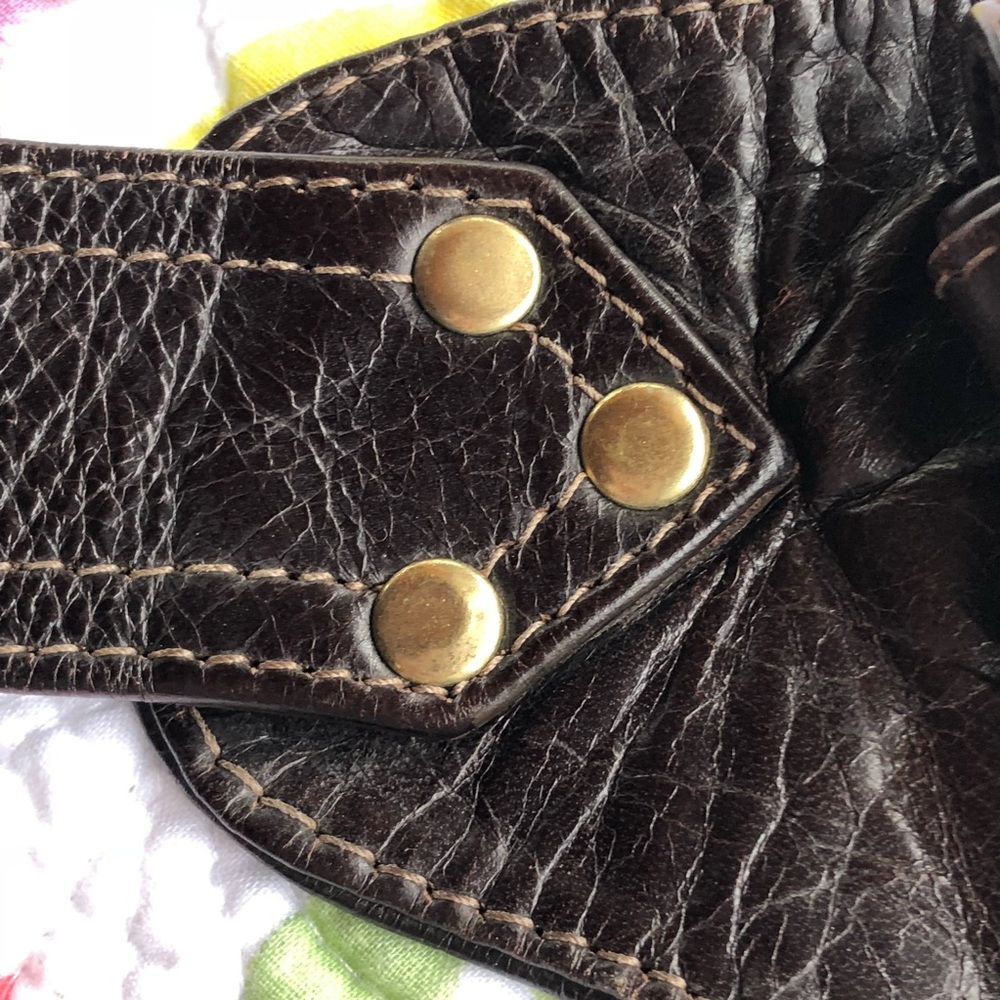 Calleen Cordero Cracked Brown Leather Belt Bag with Upcycled Vintage Kilim - Picture 5 of 16